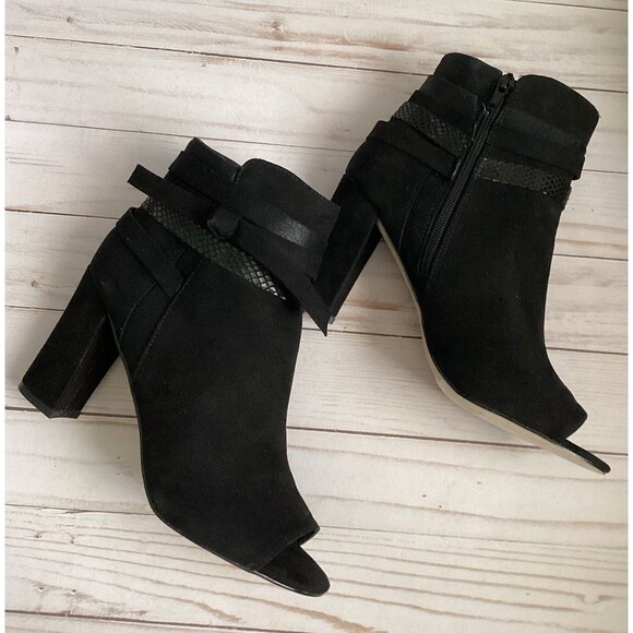 Madden NYC Bell Women’s Ankle Boots Black Open Toe Zipper Closure Size 8 - Picture 6 of 13